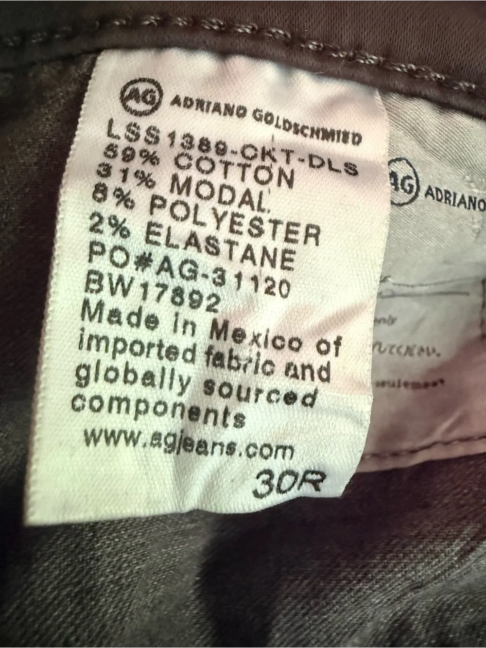 AG Adriano Goldschmied The Legging Ankle in a Leatherette Coated Finish, 30R